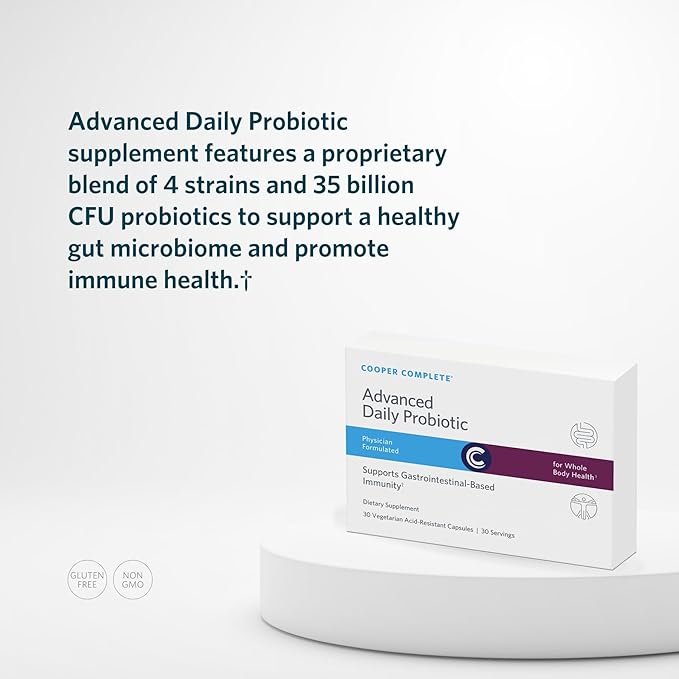 Cooper Complete Advanced Daily Probiotic- 35 Billion CFU | Provides Probiotics to Support Gut Microflora. 30 Capsules. Pack of 1