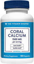 The Vitamin Shoppe Coral Calcium 1500MG - Eco Safe Source of Calcium Magnesium &amp Trace Minerals to Support Healthy Bones and Teeth (180 Capsules)