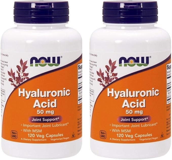 Now Foods Hyaluronic Acid with MSN 120 Capsules (Pack of 2)