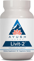 Ayush Herbs Livit-2 - Liver Care Liver Support Supplement for Women &amp Men with Andrographis &amp Picrorhiza Liver Pills Made with Organic Ingredients - 90 Servings