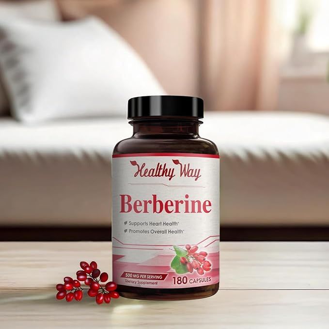 High Strength Berberine Supplement 500mg - Once Daily Potent Berberine 500mg Antioxidant Quercetin Supplement for Heart Aging and Vitality Support - Vegan Friendly &amp Made in the USA (180 Servings)