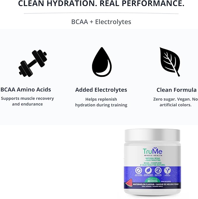 BCAA Powder with Electrolytes – Informed Sport Certified 2:1:1 Ratio (2.25g Leucine) Clean Amino Recovery No Sugar No Artificial Colors Watermelon