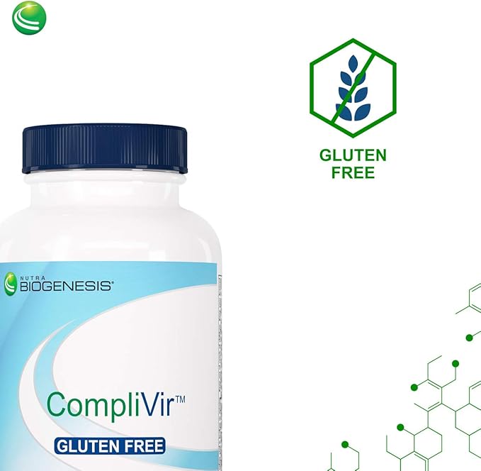 Nutra Biogenesis CompliVir - Monolaurin and Zinc Supplement for Men and Women Immune Support for Adults with Vitamin C Olive Leaf Extract and Elderberry - 60 Tablets