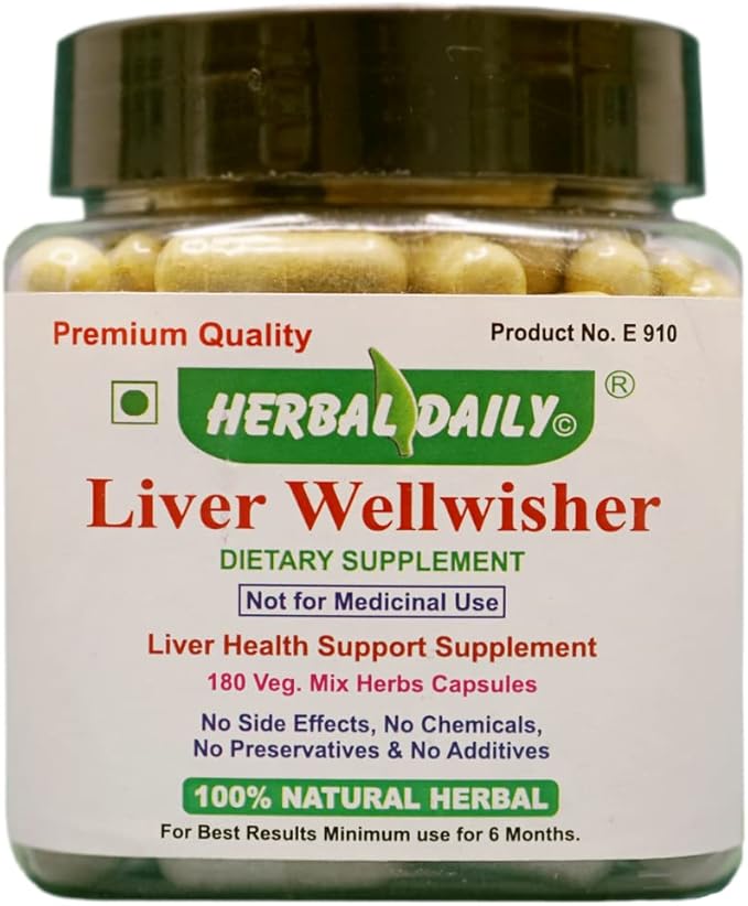 Liver Wellwisher 180 Capsule Liver Supplement Beneficial in Liver Cleanse Body Detox &amp Repair Support Overall Health Wellness 180 Days Supply | Supports Immunity &amp Digestive Health