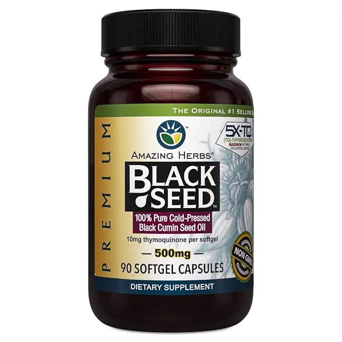 Amazing Herbs Black Seed 500 milligram 90 Softgel Capsules