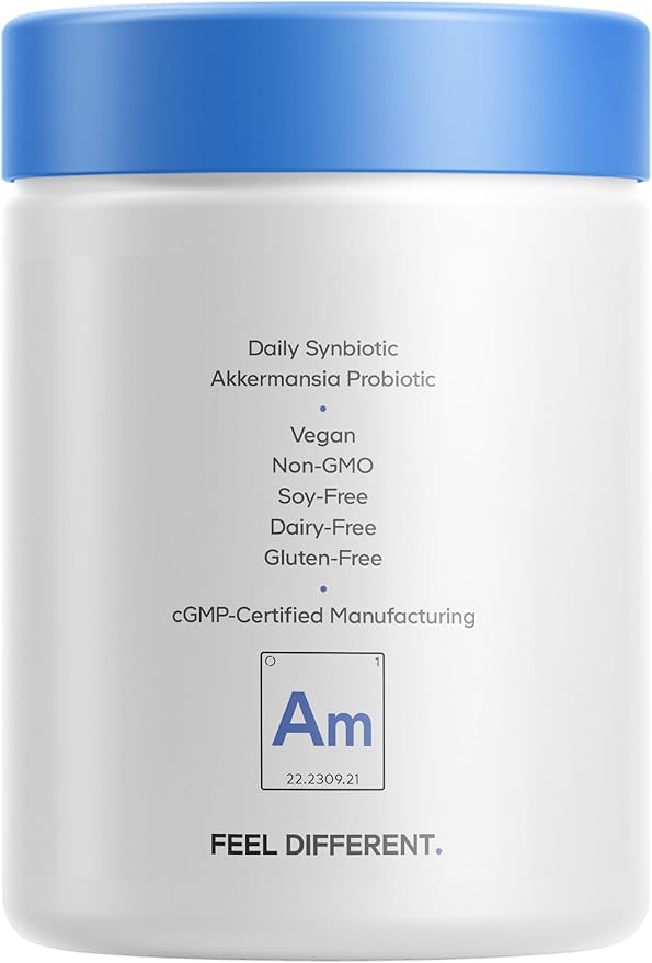 Codeage Akkermansia Muciniphila Probiotic Supplement - 3-Month Supply of Akkermansia &amp Chicory Inulin - Daily Synbiotic Probiotic Chicory Root - 100 Million AFUs - Gluten-Free - 90 Capsules