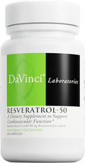 DAVINCI Labs Resveratrol-50 - Helps Support Immune System Bone Health &amp Heart Health with Resveratrol* - Gluten-Free &amp Vegetarian - 60 Capsules