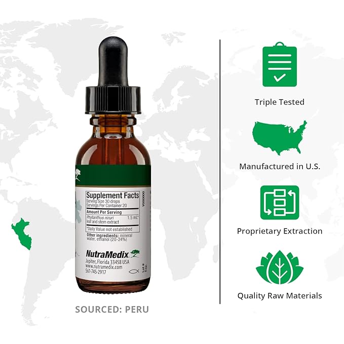 NutraMedix Chanca Piedra Stone Breaker Drops - Liquid Supplement for Kidney and Liver Health Gallbladder Support &amp Urinary System Support (1oz / 30ml)