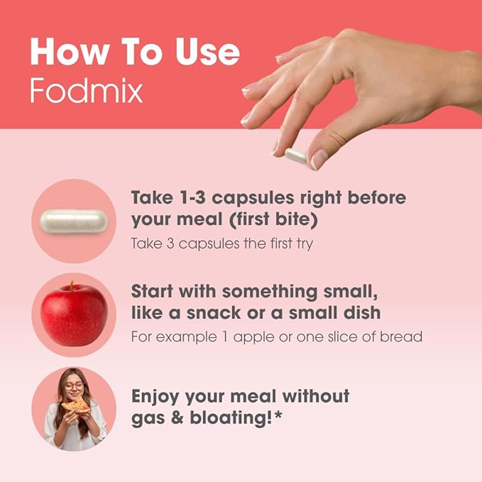 Intoleran Fodmix (Quatrase) Digestive Enzymes - 36 Capsules | Highly Dosed Supplement for FODMAP Intolerance | Helps Digest Lactose and Complex Carbohydrates | Pure &amp Vegan | Low FODMAP