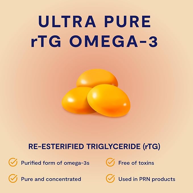 Omega 3 Gummy Chewables - 90 Gel Chews 30-Day Supply Citrus Flavor - 1760mg Ultra-Pure rTG Omega 3 for Eye Heart Brain Joint &amp Immune Health
