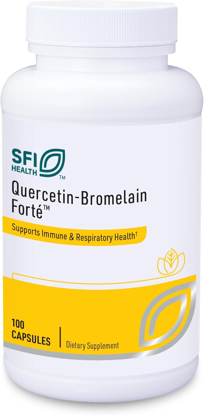 Klaire Labs SFI Health Quercetin-Bromelain Forte - Immune &amp Seasonal Support Enzymes with Pancreatic Proteolytic Bromelain Papain Enzymes &amp Bioflavonoids (100 Capsules)