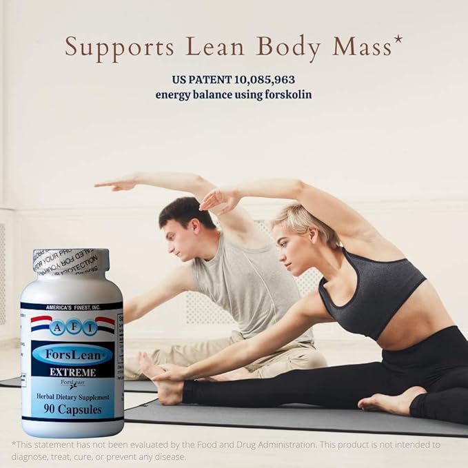 AFI ForsLean® Extreme Healthy Weight Management Supplement 250 mg I Forskolin from Coleus Forskohlii for Healthy Body Composition Support &amp Metabolism Support | Non-GMO Gluten Free - 90 Capsules