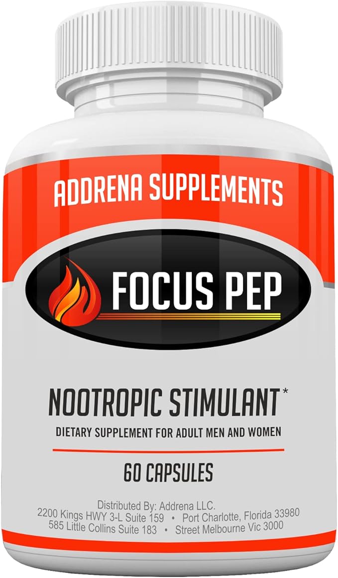 Focus Pep- Over The Counter Stimulants to Speed Up Naturally | Study Alternative and Best Energy Supplements for Nootropic Brain Boosting 60 Pills