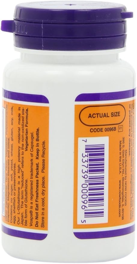 NOW Foods Glutathione 250mg 60 Capsules (Pack of 2)