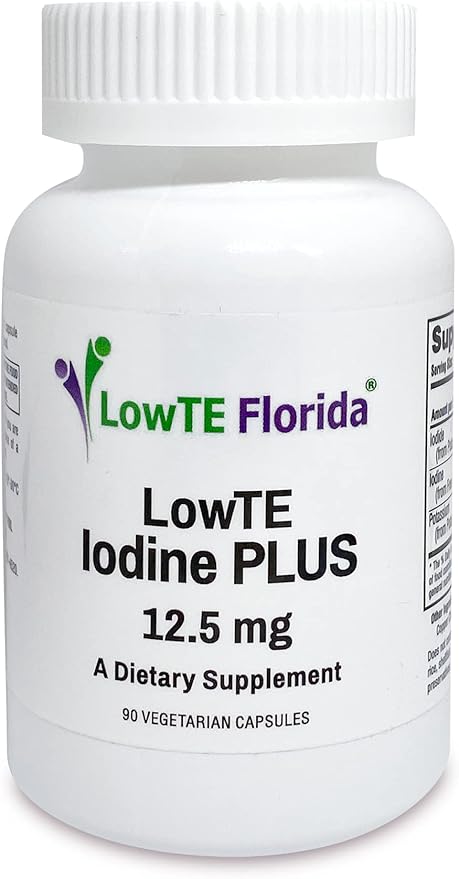 Iodine Plus 12.5 mg - 90 Vegetarian Capsules for Energy Mood &amp Healthy Body Function | Iodine Supplement for Strengthening Hair Nails &amp Teeth | Regulates Metabolism
