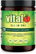 Vital All-in-One Daily Powdered Supplement - Natural Greens Superfood Powder for Energy &amp Health Super Greens Powder Drink Mix with Probiotic &amp Antioxidant Support - 10.58 oz (300 g)