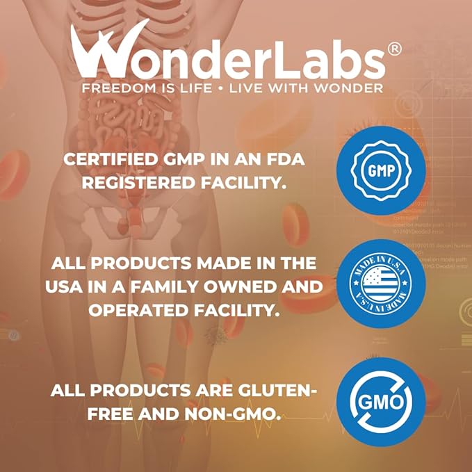 Wonder Laboratories Proteolytic Enzymes | Bromelain Papain Pancreatin Trypsin 550 mg Total with Standardized Amylase Lipase and Protease 300 Tablets