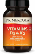 Dr. Mercola Vitamins D3 &amp K2 - Supports Immune Brain Cardiovascular Respiratory &amp Bone Health - GMO-Free Gluten-Free &amp Soy-Free - 90 Capsules (90 Servings)