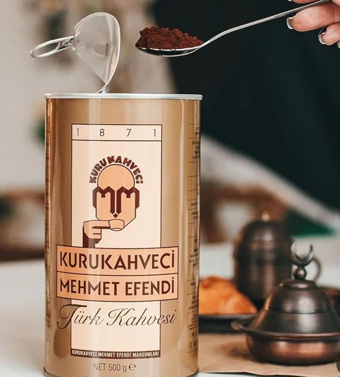 KURUKAHVECI MEHMET EFENDI Turkish Coffee Arabica Beans Roasted GroundRich Aroma Fresh Medium to Heavy-bodied Original Taste Since 1871 (17.6 OZ / 500 Gr) Pack of 3
