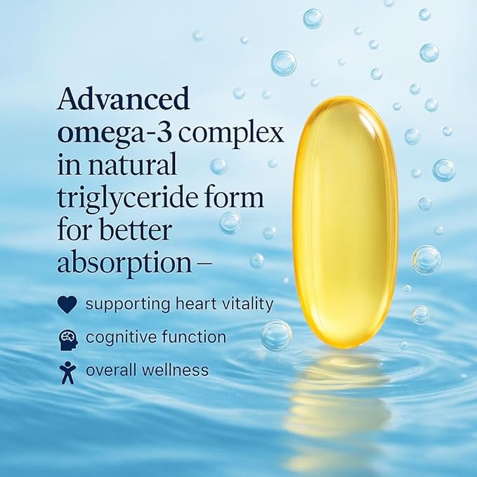Omega-3 Supplement with DPA EPA &amp DHA – Wild Menhaden Fish Oil Capsules Non-GMO Sustainably Sourced Omega Oils 120 Count