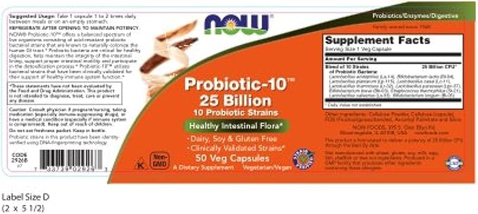 Now Probiotic-10 25 Billion 50 Count (Pack of 2)