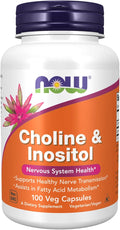 NOW Foods Choline &amp Inositol 500 mg 100 Caps (Pack of 6)