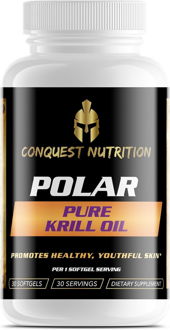 Polar Pure Krill Oil. Phospholipid-Bound Omega-3 DHA EPA Astaxanthin. Support for Heart Brain Eyes &amp Comfortable Movement. Health &amp Wellness Support. 30 Softgels