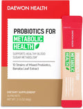 PROBIOTICS for METABOLIC Health – 20 Billion CFU 10-Strain Probiotics &amp Prebiotics Powder Sticks Banaba Leaf Gut Health Immune Support Corosolic Acid Sugar Free (30 Sticks x 2g)