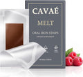 Cavae Oral Iron Strips Oral Dissolving Film 19 mg Iron Per Strip 30 Oral Iron Support for Energy Raspberry Flavor No Water Needed