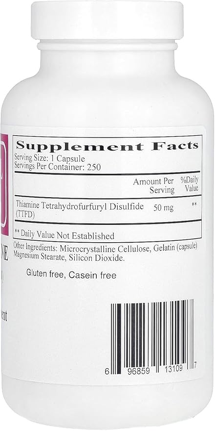 Ecological Formulas Allithiamine Vitamin B1 Capsule 50 mg 250 Count