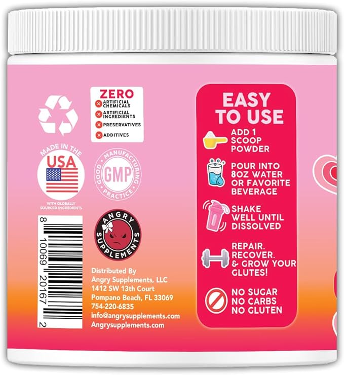 Better Booty Builder Powder - Creatine Monohydrate Supplement for Women Glutes &amp Muscle 5g Vegan Creatina w. Collagen Glutamine BCAAs &amp Hydration for Recovery + Energy Unflavored (250g 30 Se