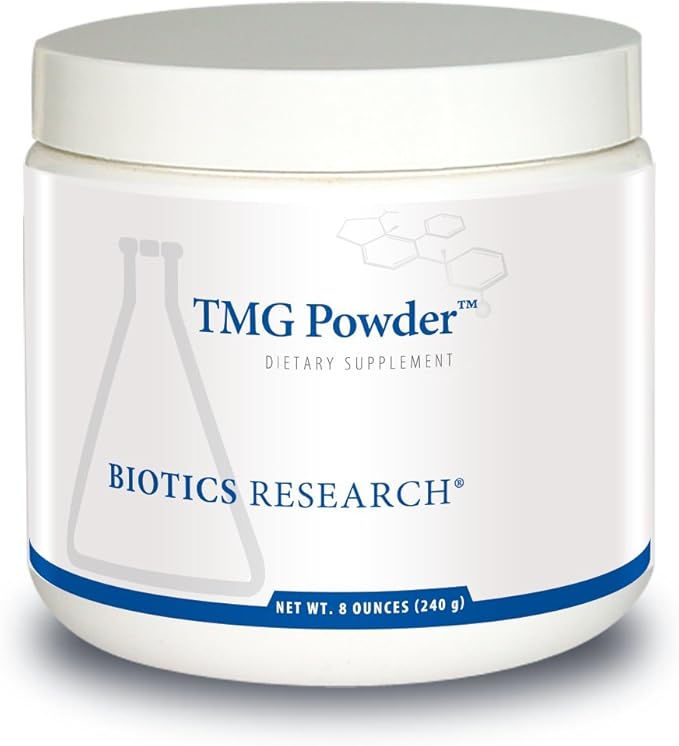 Biotics Research TMG Powder – Trimethylglycine. Betaine. Powdered Formula. Methyl Donor. Vascular Protection. Muscle Gain. Detoxification. Supports Healthy Homocysteine Levels Contains: 8 Oz (240g)