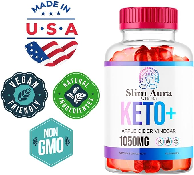 (3 Pack) Slim Aura Keto ACV Gummies - Official Slim Aura Keto Plus Apple Cider Vinegar 1050MG Advanced Formula Gummys All Natural Premium Formula Slimaura Gomitas Reviews 300 Gummies for 5 Months