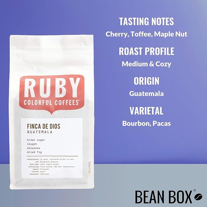 Guatemala Finca De Dios Nacimiento - Roasted by Ruby Coffee Roasters - Whole Bean Coffee - 12 Ounce Bag