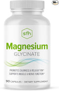 SFH Magnesium Glycinate Capsules 183mg | Chelated Magnesium Bisglycinate Supplement for Sleep Relaxation &amp Muscle Recovery | High Absorption | Gentle on Stomach | 90 Capsules (45-Day Supply)