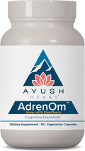 Ayush Herbs AdrenOm - Ayurvedic Adrenal and Stress-Support Supplement for Women &amp Men Ashwagandha &amp Eleuthero to Support Adrenal Balance Cognitive Function &amp Calm - 90 Vegetarian Capsule