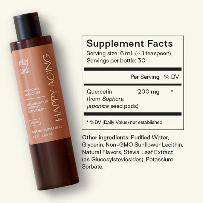 Happy Aging Vitality Trio – Longevity Shot + Calm Tonic + Relief Tonic | Energy Recovery &amp Immune Support | NAD+ + Magnesium + Quercetin | 3 Units
