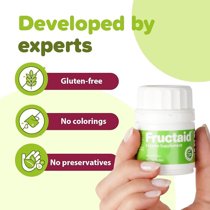Enzyme Supplement - 45 Capsules so that You can Enjoy Fruits Fruit Juices Soft Drinks and Sweets Again Dietary Supplement Gluten-Free Lactose-Free