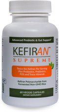 Lane Innovative Kefiran Supreme – Concentrated Kefir-Derived Synbiotic with 2× Kefiran Probiotics &amp Prebiotics Vegetable Capsules Gluten-Free 30 Servings