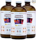 LIQUIDHEALTH Calcium &amp Magnesium Adult Liquid Vitamin Supplement - Bone Joint Muscle Connective Tissue Support Heart Health Essential Nutrients - Made in USA Vegan Non GMO No Sugar (3 Pack