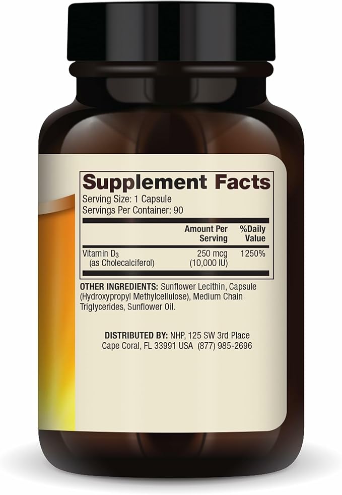 Dr. Mercola Liposomal Vitamin D3 - Supports Heart Bone &amp Immune Health - 10000 IU Per Serving - Non-GMO Soy Free &amp Gluten Free - 90 Capsules (90 Servings)