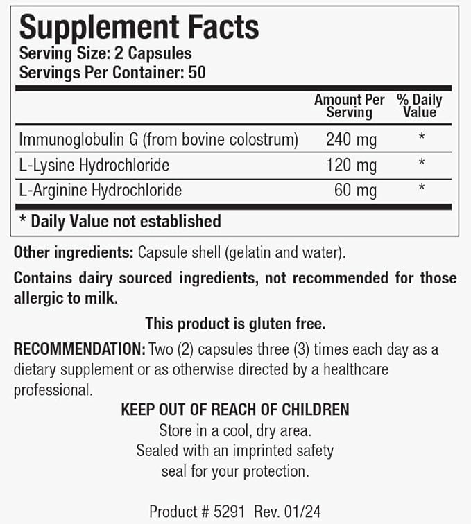 Biotics Research Immuno gG 240 milligrams Colostrum Immune Support Lean Muscle Athletic Performance Gut Health 100 Capsules