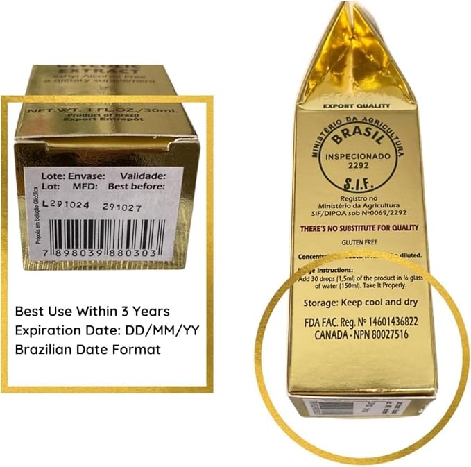 Sunyata Brazilian Green Bee Propolis Liquid Extract – No Alcohol Natural Immune Support &amp Antioxidant Concentrate 30ML (1 Pack)