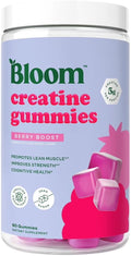 Bloom Creatine Monohydrate Gummies 5g Per Serving Sugar Free Creatine Gummy for Workout Strength Cognitive Health &amp Lean Muscle Support Gluten Free &amp Non GMO Berry Boost 90 Gummies 30