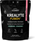 Organics Ocean Krealyte Fusion - Instantized Creatine Monohydrate Powder with Electrolytes - Muscle Strength Endurance &amp Hydration Support - Vegan Sugar-Free Pink Lemonade Flavor - 30 Servings