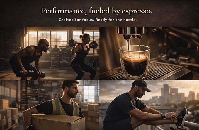 Moksha Organic Espresso Coffee Beans Dark Roast Low Acid Non-GMO Whole Coffee Beans. The Hustle Shot Roasted in Small Batches. Rich Notes of Chocolate and Nuts - 12 OZ (18 Double Shots)