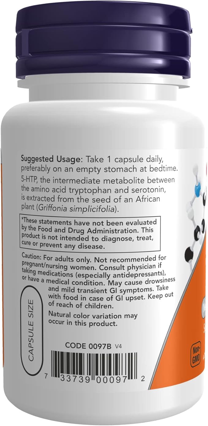 Now Foods 5-HTP 50 mg - 30 Caps 6 Pack