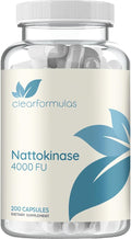 Nattokinase 4000 FU Enzyme Supplement - Double Strength Nattokinase Supplement from High Potency Non-GMO Gluten Free Natto Extract - 1 Capsule Serving - (200 Servings)