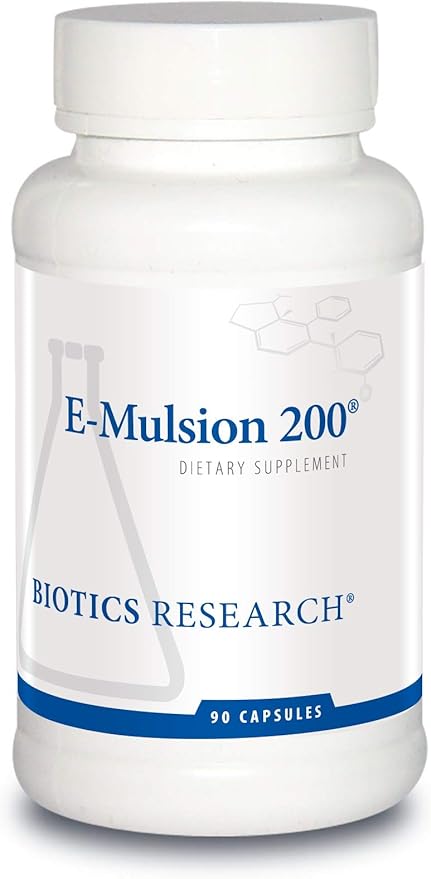 Biotics Research E Mulsion 2 Emulsified Enhanced Absorption Vitamin E Mixed Tocopherols Antioxidant Cardiovascular Health Immune Support 90 Capsules