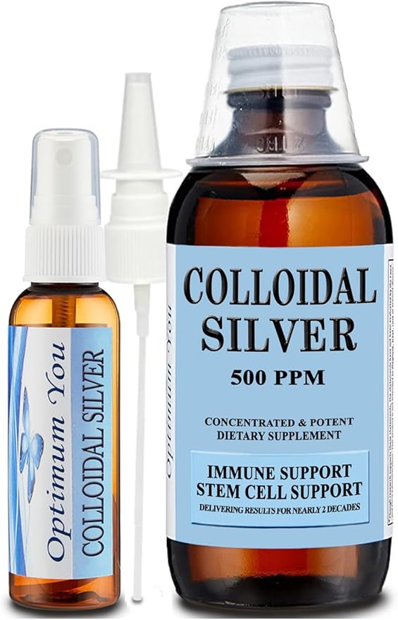 Colloidal Silver Liquid | 500 ppm Extra Strength | 8 oz with Spray Bottle | Wound Care &amp Superior Healing | Acne &amp Stem Cell Support